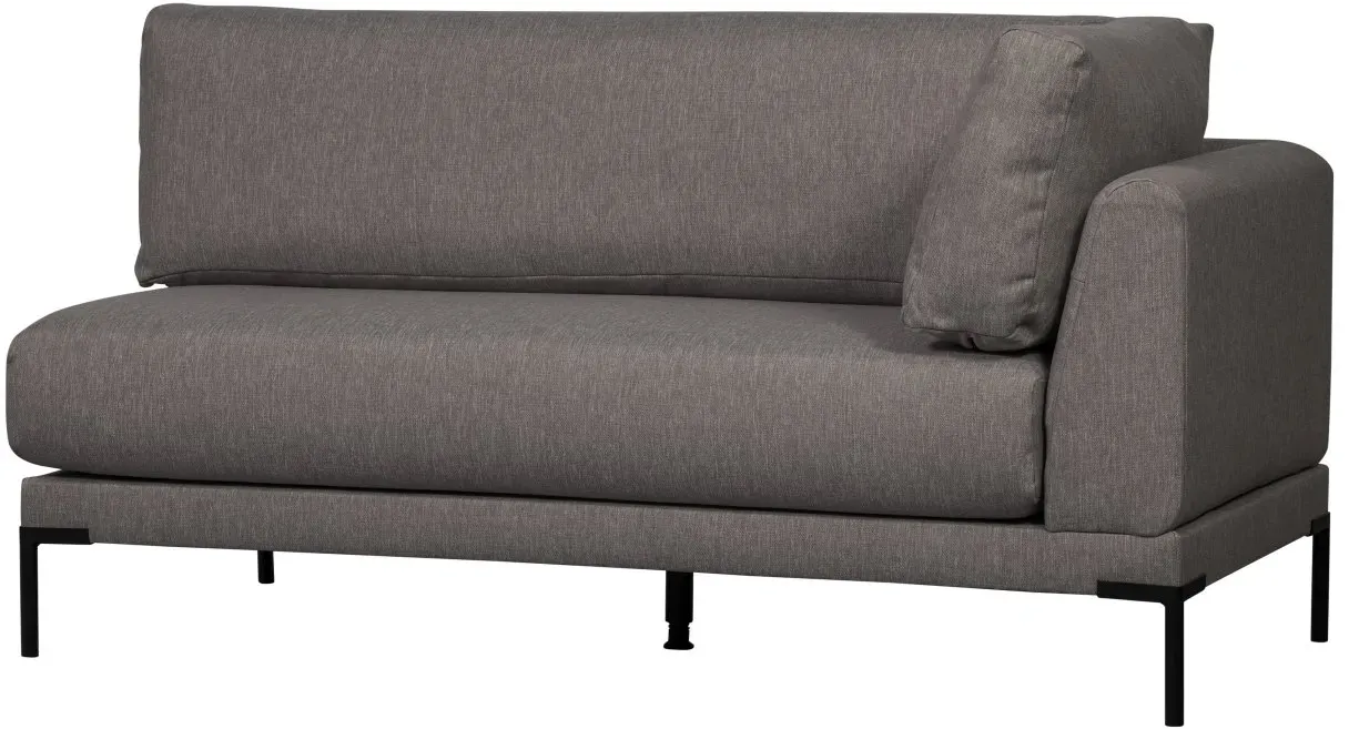 Bank Couple Eck-Element aus Melange-Stoff, modernes Design, links, grau, gepolstert, für 2–3 Personen