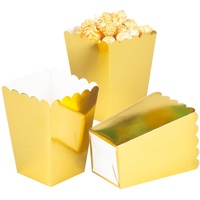 CC wonderland zone 24 Stück Popcorn Tüten Gold,Popcorn Boxen Klein,Mini Popcorn Behälter,Popcorn Kästen aus Papier für Partys