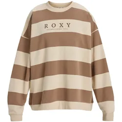 Sweatshirt ROXY "Strictly Stripes", Damen, Gr. XS, parchement strictly stipe, [Hauptstoff] 60% Baumwolle, 40% Polyester, Sweatshirts