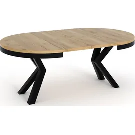 WFL GROUP Runder Esstisch 100 x 76 x 100 cm schwarz