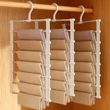 Hosenbügel Platzsparend 3 Stück 6 Etagen Kleiderbügel Hosen, Hosenbügel Kleiderbügel Platzsparend Faltbare, rutschfest Mehrfach Bügel Hosenkleiderbuegel für Jeans, Schals, Handtücher, Krawatten