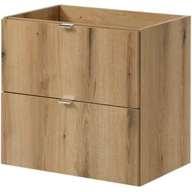 [en.casa] Waschbeckenunterschrank Skelbolu 2 Schubladen 60 x 59,5 x 40 cm Eichenoptik/Schwarz