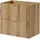 [en.casa] Waschbeckenunterschrank Skelbolu 2 Schubladen 60 x 59,5 x 40 cm Eichenoptik/Schwarz