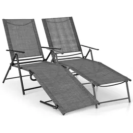 Costway Sonnenliege 64 x 102 x 64 cm Grau