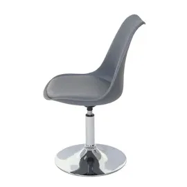 Mendler 2er-Set Esszimmerstuhl Malmö T501, Stuhl Küchenstuhl, höhenverstellbar drehbar, Kunstleder ~ dunkelgrau, Chromfuß