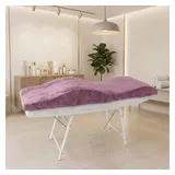 STM Company Massageliege Memory Foam Wellenmatratze für Kosmetikliege (180x60 cm / 190x70 cm, mit Veloursbezug), Anatomischer Lash Topper für Wimpern, PMU & Kosmetik rosa 180x60 cm