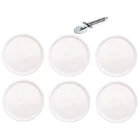 Saturnia Pizzateller - Serie Napoli - im Set Inklusive Pizzaschneider/Pizzaroller - Weiss (6, Ø28cm)