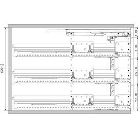 Hettich Container-Set Stahl 730 mm schwarz