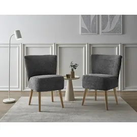 ed exciting design "Earl", grau (anthrazit), B:65cm H:89cm T:70cm, 95% Polyester, 5% Polyamide, Sessel, Cocktailsessel, Küchenstuhl, Küchensessel