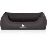 Knuffelwuff Hundebett Columbia Orthopädisch Kunstleder  M-L 85 x 63cm Schwarz