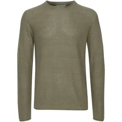 Strickfleece-Pullover SOLID "Strickpullover SDJarah", Herren, Gr. S, grau (vetiver melange), Obermaterial: 50% Baumwolle CO. 50% Polyacryl PAN., Pullover