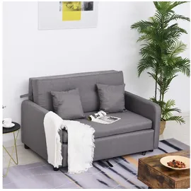 Homcom Schlafsofa, Grau Textil, 136x84x92 cm, Wohnzimmer, Sofas & Couches, Schlafsofas