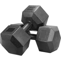 Yaheetech Kurzhanteln 2er-Set Gummi-Hexagon 10 kg schwarz
