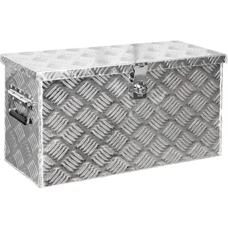 Box Anhänger Kiste Alu mit Deckel Alubox Transportbox Truckbox Deichselbox PKW Zubehör Werkzeugbox Aluminium Anhängerbox Aufbewahrungsbox D40 mit Schloss V2Aox