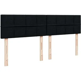 vidaXL Boxspringbett mit Matratze Schwarz 180x200 cm Stoff