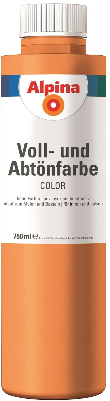 Alpina COLOR Voll- und Abtönfarbe Fresh Orange 750ml seidenmatt