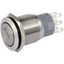 BLANKO Schlüsselschalter Metall 19 mm, 2 x Schliesser, 2 x Öffner