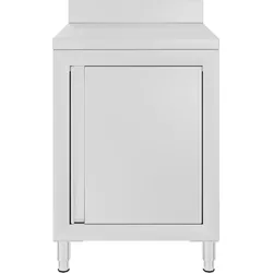 DELUKE® Edelstahl Arbeitsschrank mit Aufkantung LEDO 60x60x96cm, Mit Staufach, Edelstahl Gastro-Arbeitstisch Arbeitsfläche Gastro-Küchenschrank