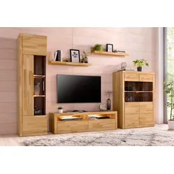 Wohnwand »Ribe«, (Set, 5 St.), teilmassives Holz, Kernbuche teilmassiv, Kastenmöbel-Sets, 58695610-0