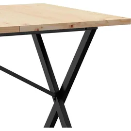 vidaXL Esstisch X-Gestell 140 x 75,5 x 80 cm braun
