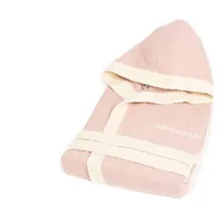 Bee Bademantel aus Wabenstruktur aus 100 % Baumwoll-Frottee mit Kapuze – Uni – Sommaruga für BeeYourHome (Puder-S) - S
