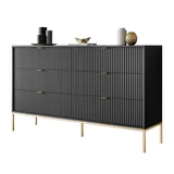 lookway SIDEBOARDS CORTADO GOLD KS154 MIT SCHUBLADEN SCHWARZ