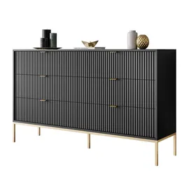 lookway SIDEBOARDS CORTADO GOLD KS154 MIT SCHUBLADEN SCHWARZ