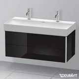 Duravit Waschtischunterschrank 2 Auszüge 98,4 x 39,7 cm Schwarz Hochglanz