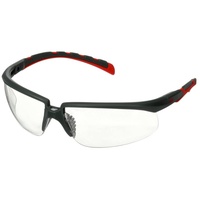 3M Solus 2000 Schutzbrille, grau/rote Bügel, Scotchgard Anti-Beschlag Beschichtung (K&N), klare Scheibe, winkelverstellbar, S2001SGAF-RED-EU