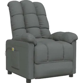 vidaXL Massagesessel Dunkelgrau Polyester 99 x 102 x 99 cm Grau mit Fernbedienung