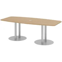 Bümö Konferenztisch, Eiche, Silber, Nachbildung,Eiche, Oval, 220x74x103 cm, FSC