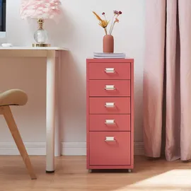 [en.casa] Kökar Schubladenschrank 69 x 28 x 41 cm Wassermelonenrot