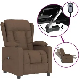 vidaXL Relaxsessel Elektrisch Polyester 96 x 99,5 x 0 cm Braun mit Fernbedienung