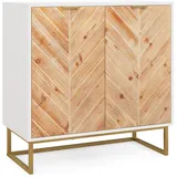 Helloshop26 - Sideboard mit Stauraum 80 x 40 x 80 cm großes Stauvolumen zeitloses Design aus weißem MDF 20_0010791