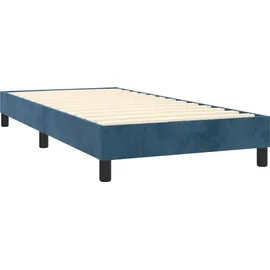 vidaXL Boxspringbett mit Matratze Dunkelblau 100x200 cm Samt
