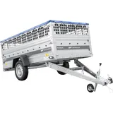 Einachsanhänger 264x125 UNITRAILER FORCE 264 KIPP mit Gitterwänden, H-0-Rahmen und blauer Plane