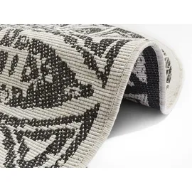 freundin Home Collection Teppich Lilja Wendeteppich", schwarz (schwarz, creme), H:5mm Ø:100cm, Polypropylen (PP), freundin Home Collection Teppiche, Teppich, In-& Outdoor, beidseitig, Wetterfest, Balkon, Garten, Wohnzimmer