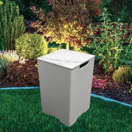 ELEMENTI Abdeckung für Gasflasche Keramik-Optik 40,3 x 40,3 x 63 cm Weiß