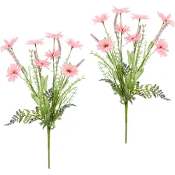 Kunstblume I.GE.A. "Margeriten-Mix-Strauß", rosa, B:18cm H:50cm L:10cm, Polyester, Kunstpflanzen, 2er Set Blumenstrauß Gänseblümchen Bouquet Kunstblumen Strauß Blumen
