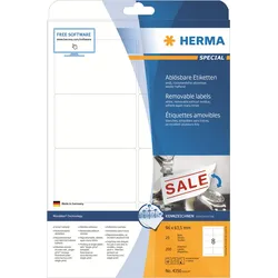 HERMA Special - Papier - matt - selbstklebend, entfernbarer Klebstoff - weiß - 9