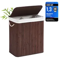 Songmics Wäschekorb 100 L Bambus, braun