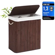 Songmics Wäschekorb 100 L Bambus, braun