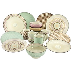 CreaTable Kombiservice Mandala 16tlg. Steingut Beige