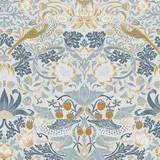 William Morris At Home Vliestapete Strawberry Thief Soft 10 m x 52 cm Blau FSC®