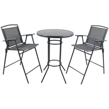 VCM Gartenbar-Set Garlos 3-tlg. Anthrazit