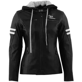 Rusty Stitches Joyce Hooded V2 Lederjacke Schwarz/Weiß 38