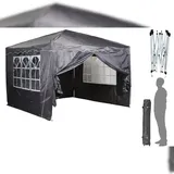 Chillroi Faltpavillon 3 x 3 m grau inkl. 4 Seitenteile
