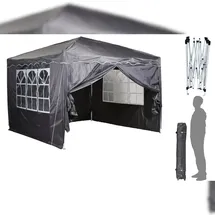 Chillroi Faltpavillon 3 x 3 m grau inkl. 4 Seitenteile