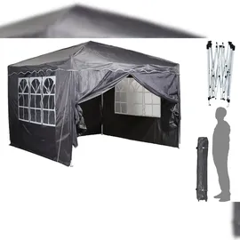 Chillroi Faltpavillon 3 x 3 m grau inkl. 4 Seitenteile