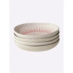 Geschirr-Set HEINE HOME, rosa (rosé), Tiefe Teller, Keramik, Geschirr-Sets